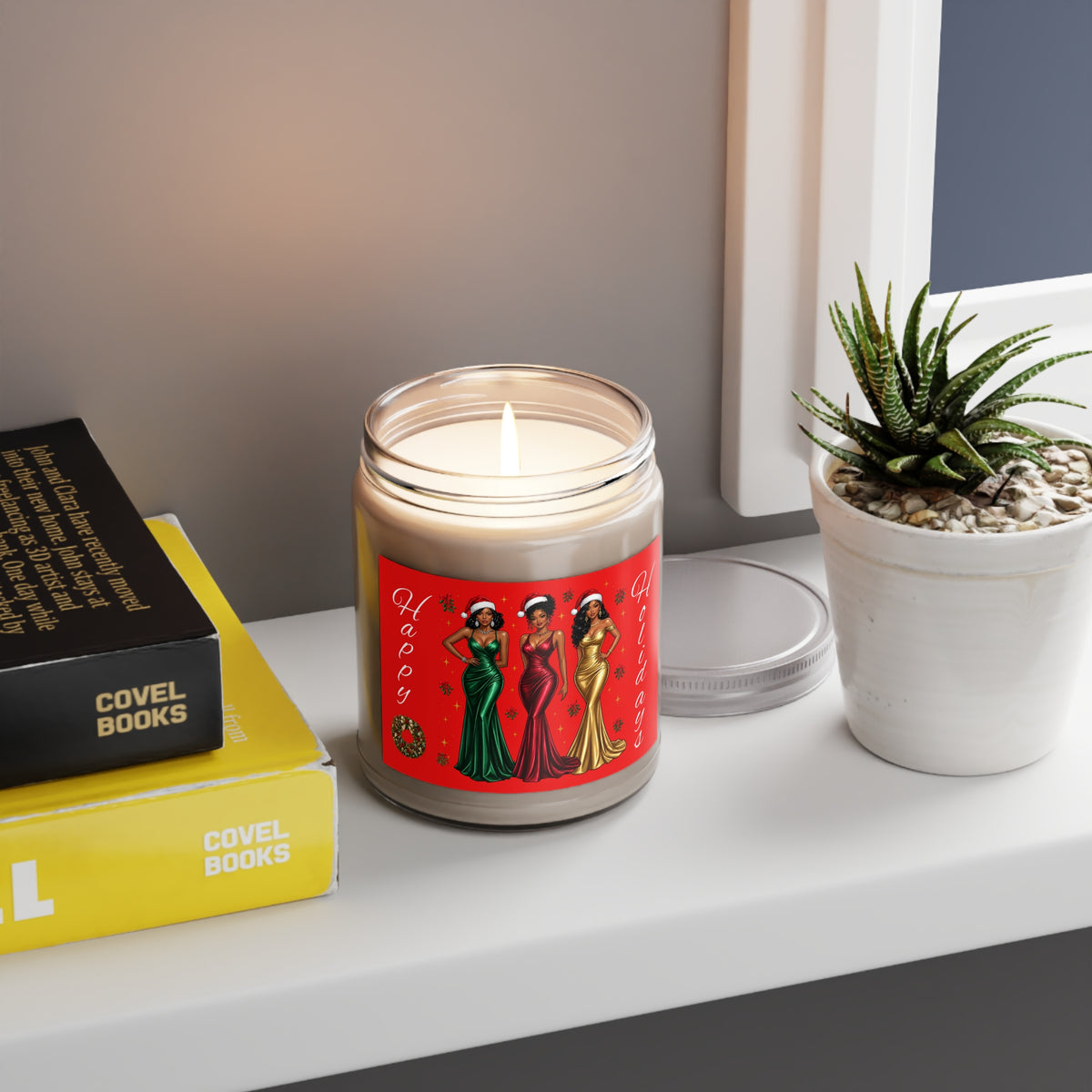 Happy Holidays Glamorous Women Christmas Scented Soy Candle