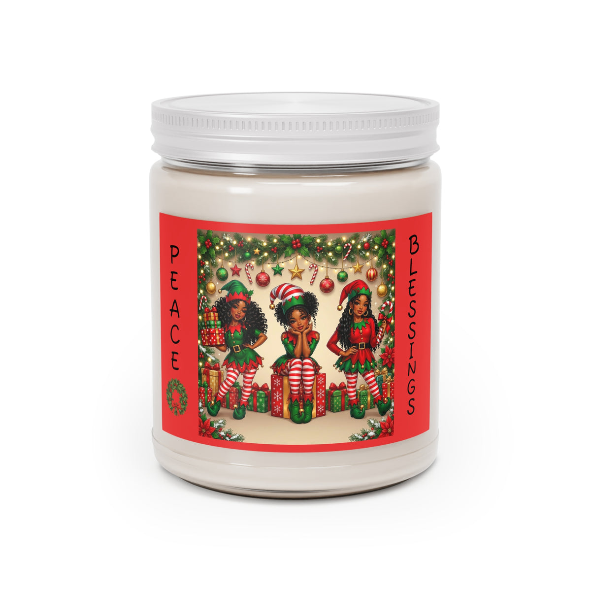 Peace & Blessings Christmas Candle – Festive Holiday Soy Candle