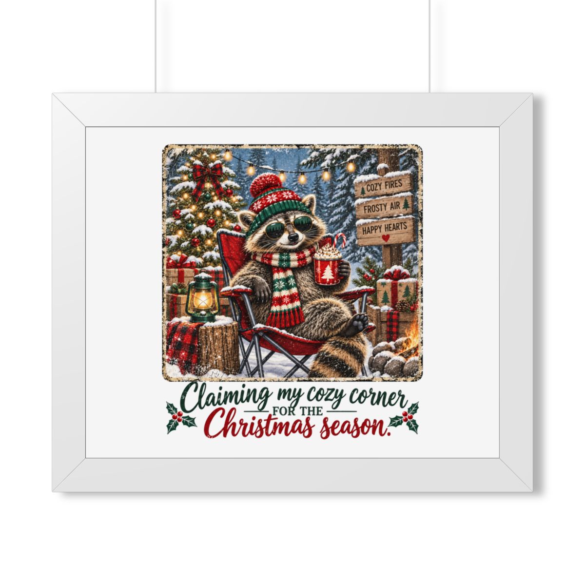 Framed Poster — "Claiming My Cozy Corner for the Christmas Season" Holiday Wall Art