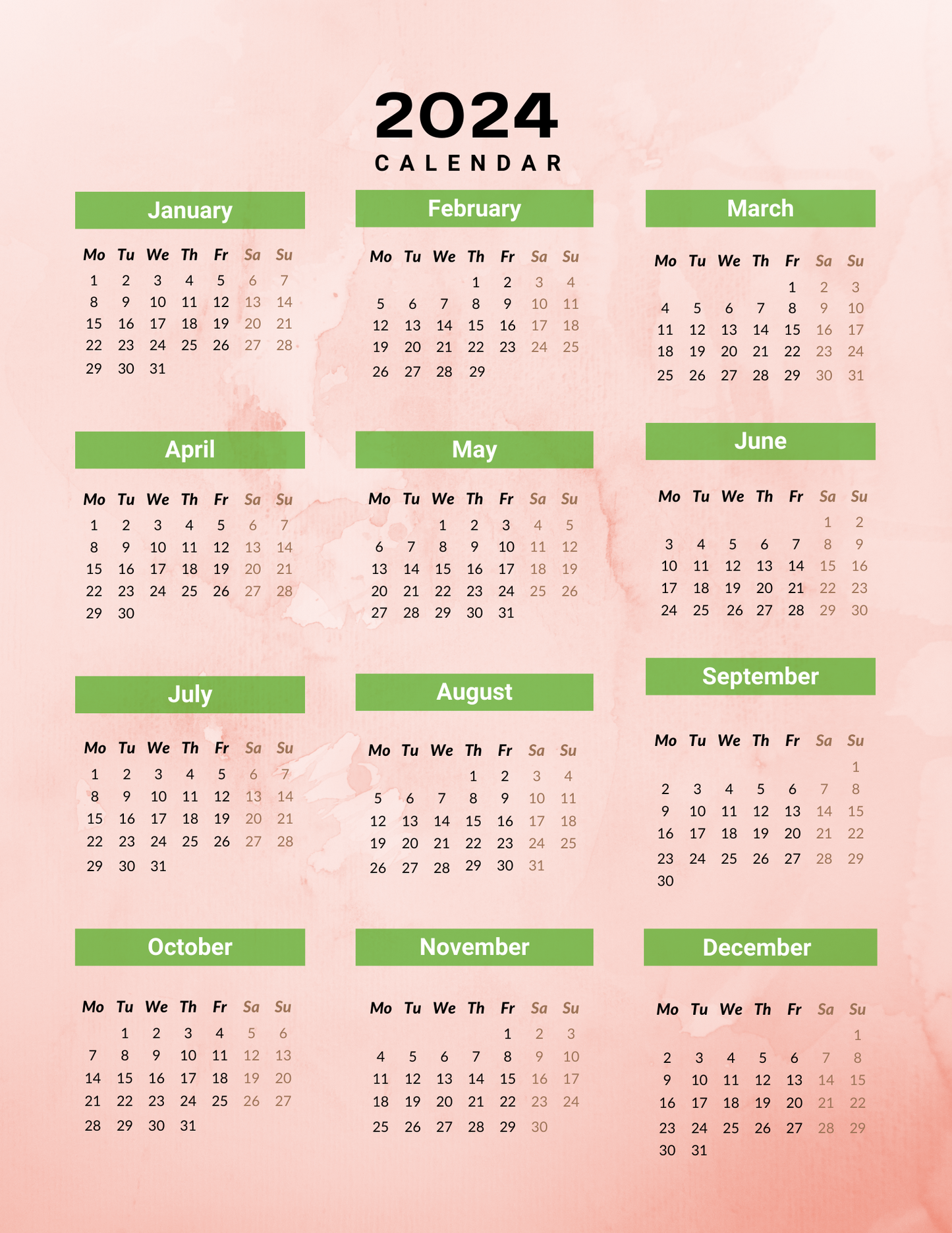 Digital Monthly Planner 2024-2025
