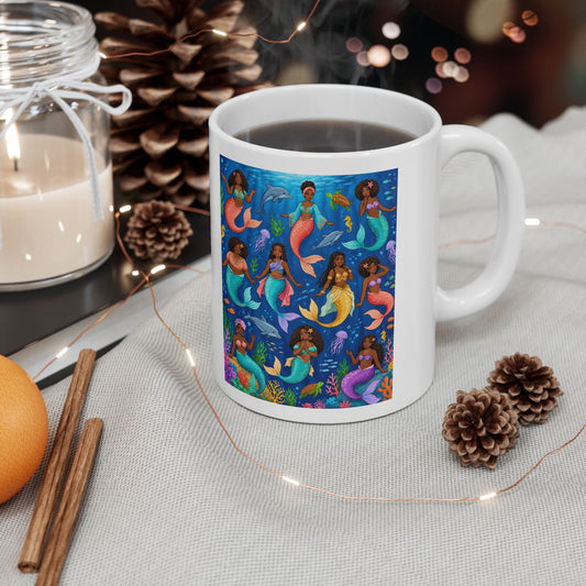 Colorful Mermaid Ocean Ceramic Mug
