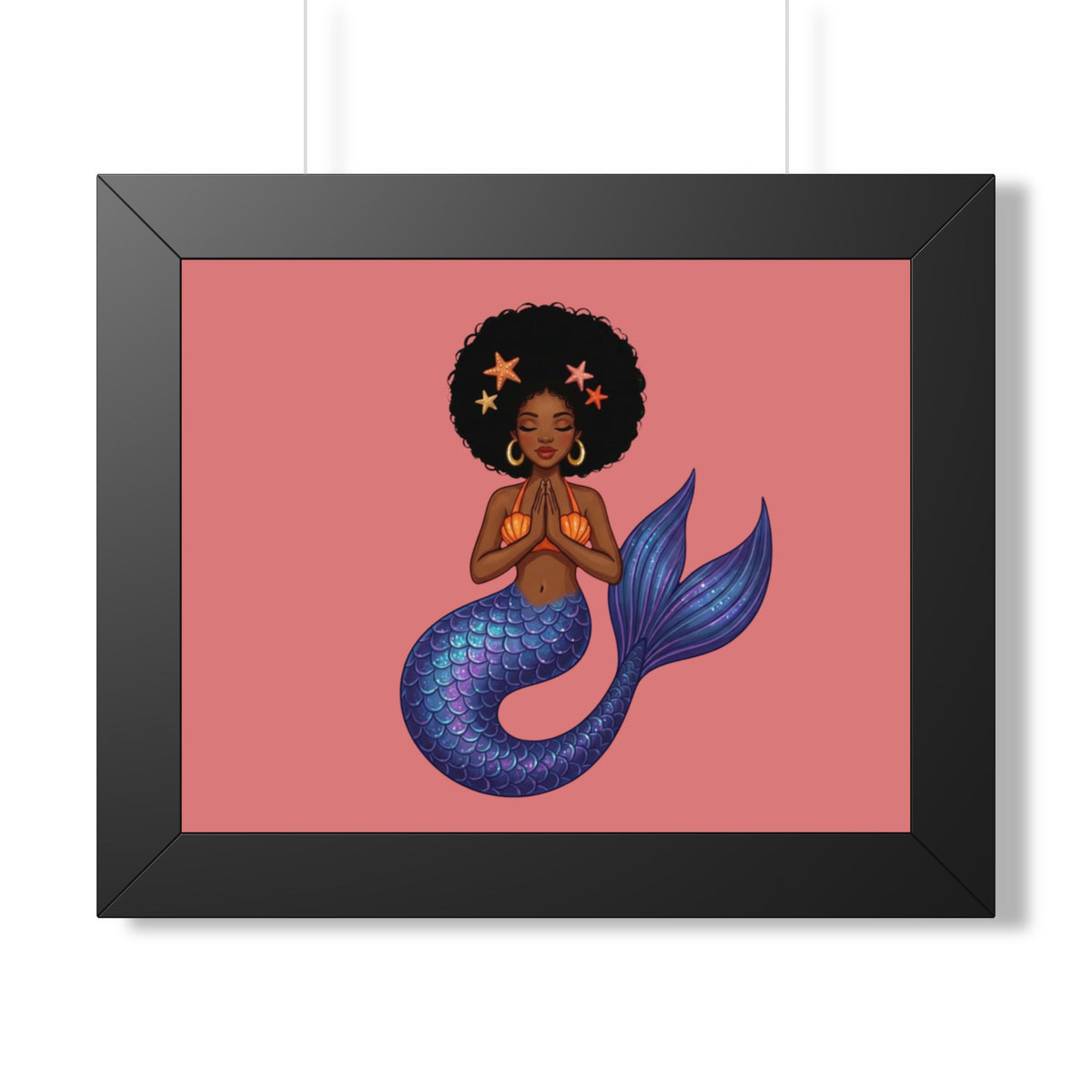 Framed Mermaid Meditation Poster