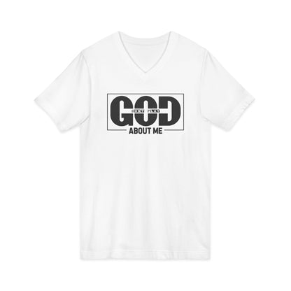 God Don't Play About Me V-Neck Tee — Christian Faith Graphic Shirt