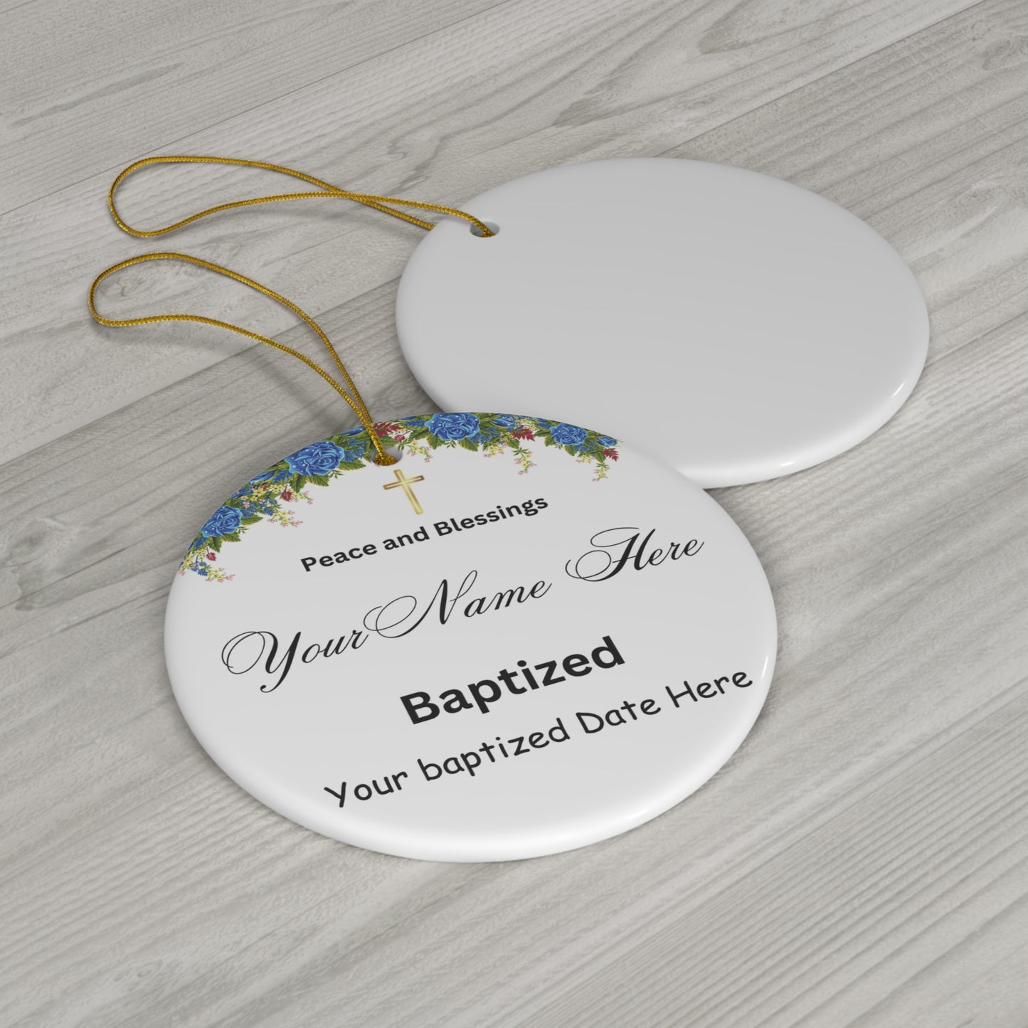 Ceramic Ornament Baptism Personalized