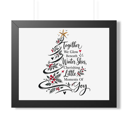 Christmas Tree Wall Art Poster - "Together We Glow Beneath Winter Skies, Cherishing Little Moments Of Joy"