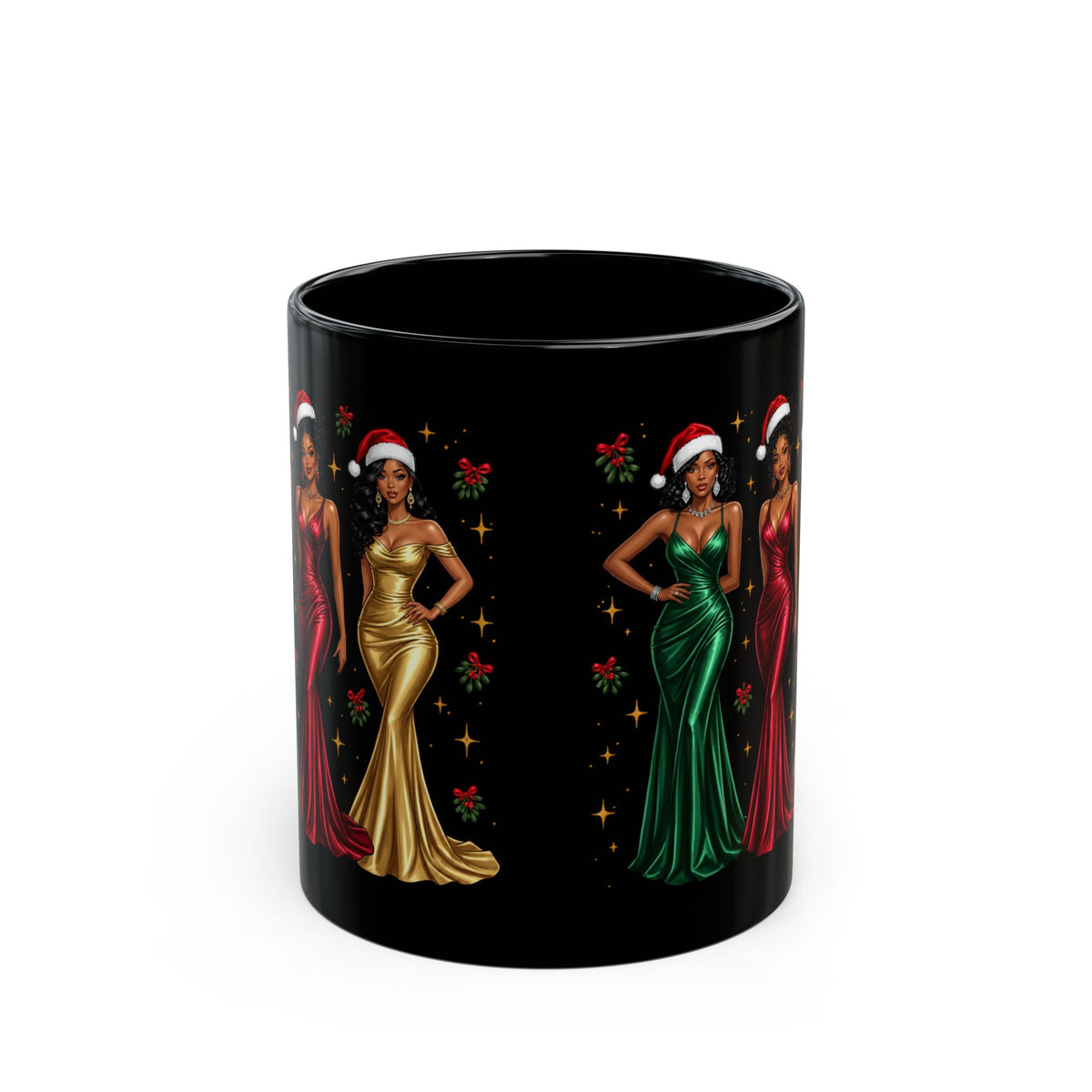 Black Christmas Glamour Fashionista Mug