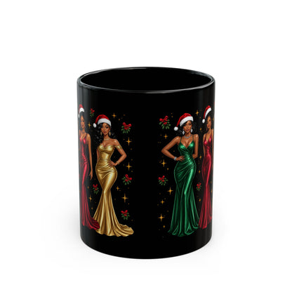 Black Christmas Glamour Fashionista Mug