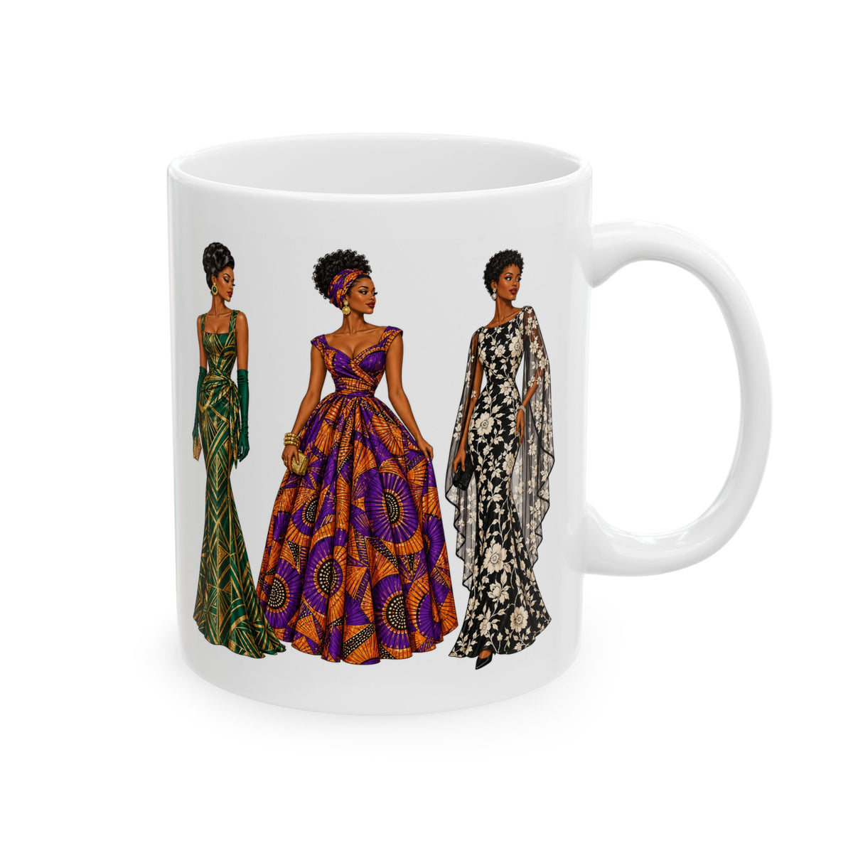 African Fashion Illustration Ceramic Mug