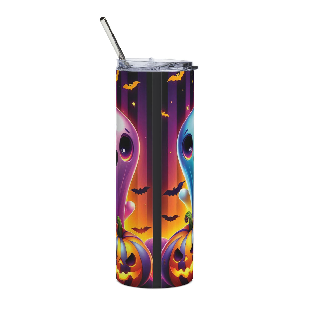 Halloween Ghost & Jack-O'-Lantern 20oz Skinny Stainless Steel Tumbler