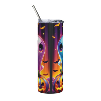Halloween Ghost & Jack-O'-Lantern 20oz Skinny Stainless Steel Tumbler