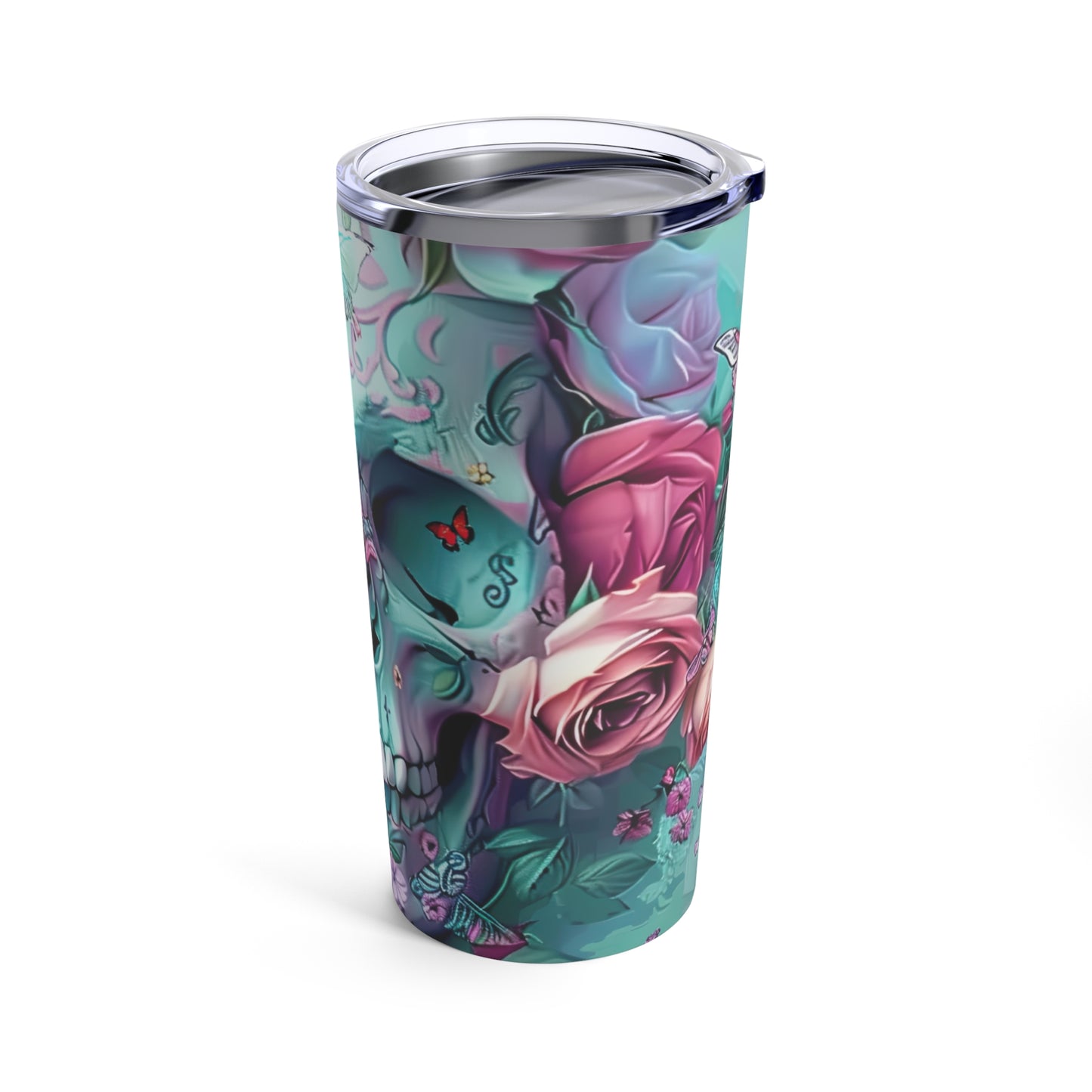 Floral Sugar Skull Tumbler