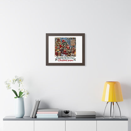 Framed Poster — "Claiming My Cozy Corner for the Christmas Season" Holiday Wall Art