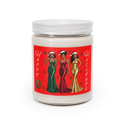 Happy Holidays Glamorous Women Christmas Scented Soy Candle