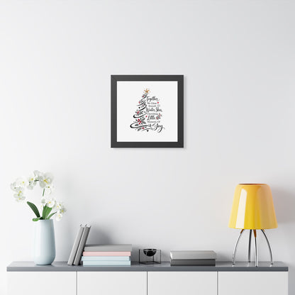 Christmas Tree Wall Art Poster - "Together We Glow Beneath Winter Skies, Cherishing Little Moments Of Joy"