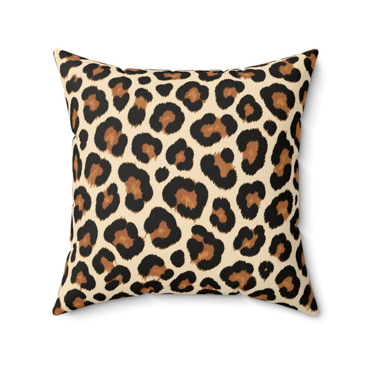 Leopard Print Decorative Pillow — Bold Animal Print Accent Cushion