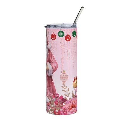Pink Vintage Santa 20oz Stainless Tumbler