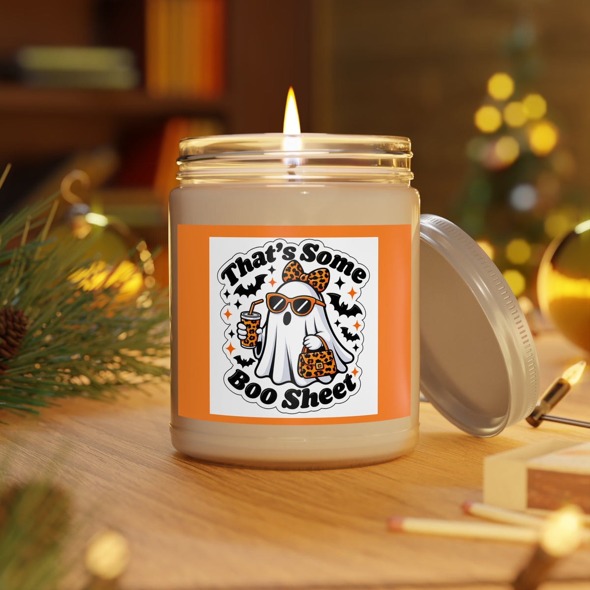 That’s Some Boo Sheet Soy Candle — 9oz Halloween Scented Candle with White Lid