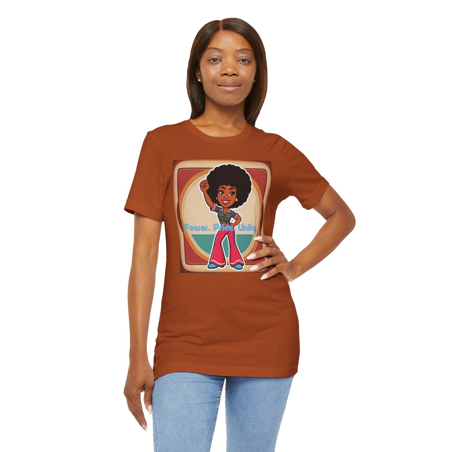 Retro Black Woman T-Shirt Power Pride Unity