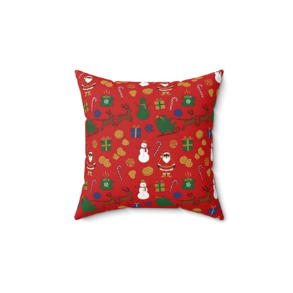 Christmas Reindeer & Santa Square Pillow