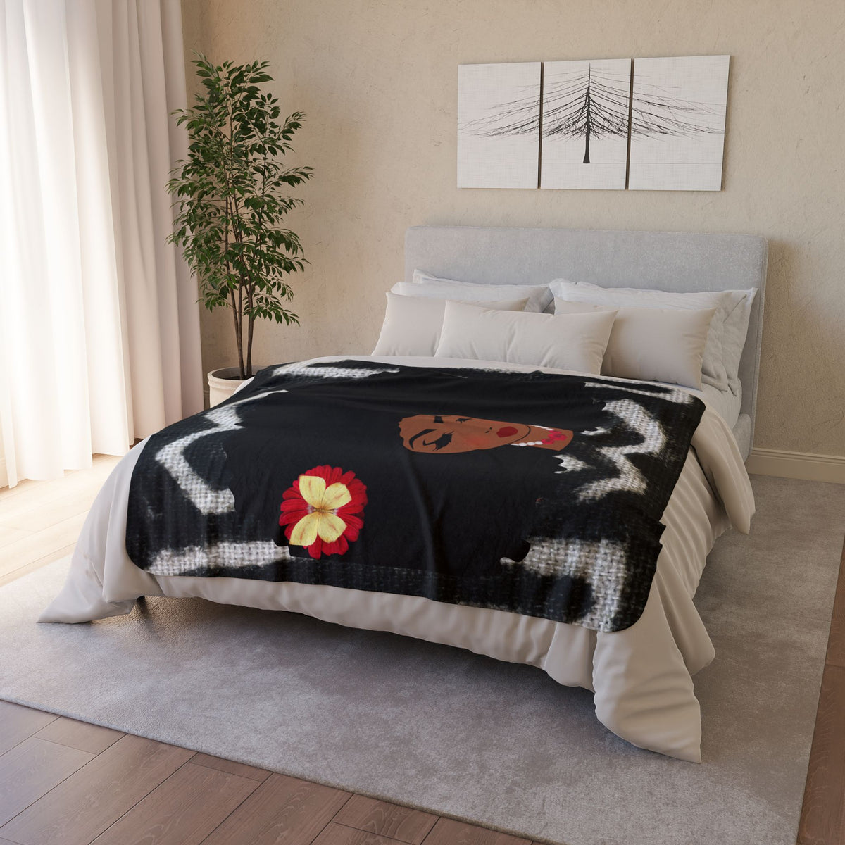 Black Empowerment Afrocentric Sherpa Fleece Blanket