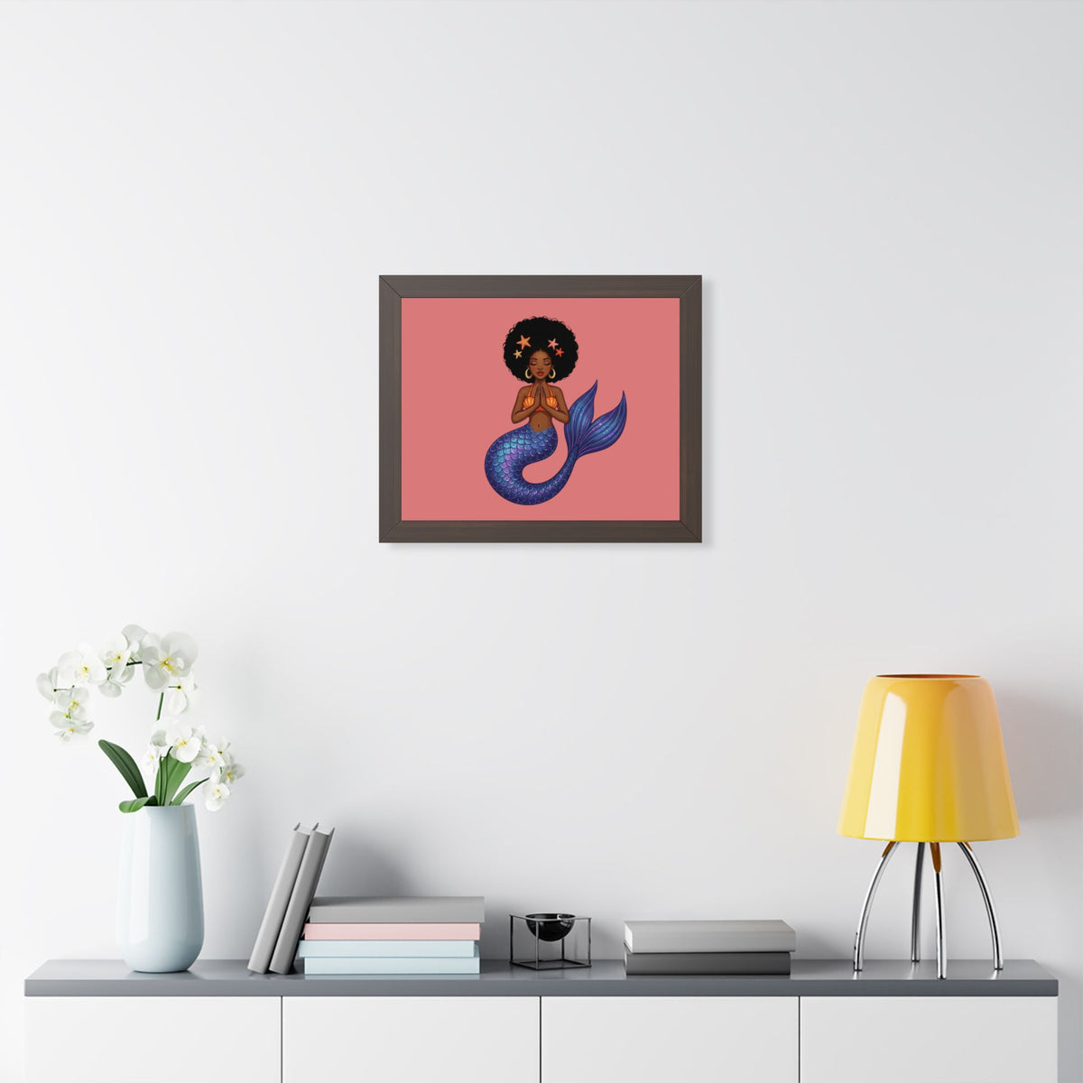 Framed Mermaid Meditation Poster