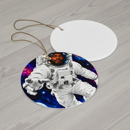 Astronaut in Space Ceramic Ornament