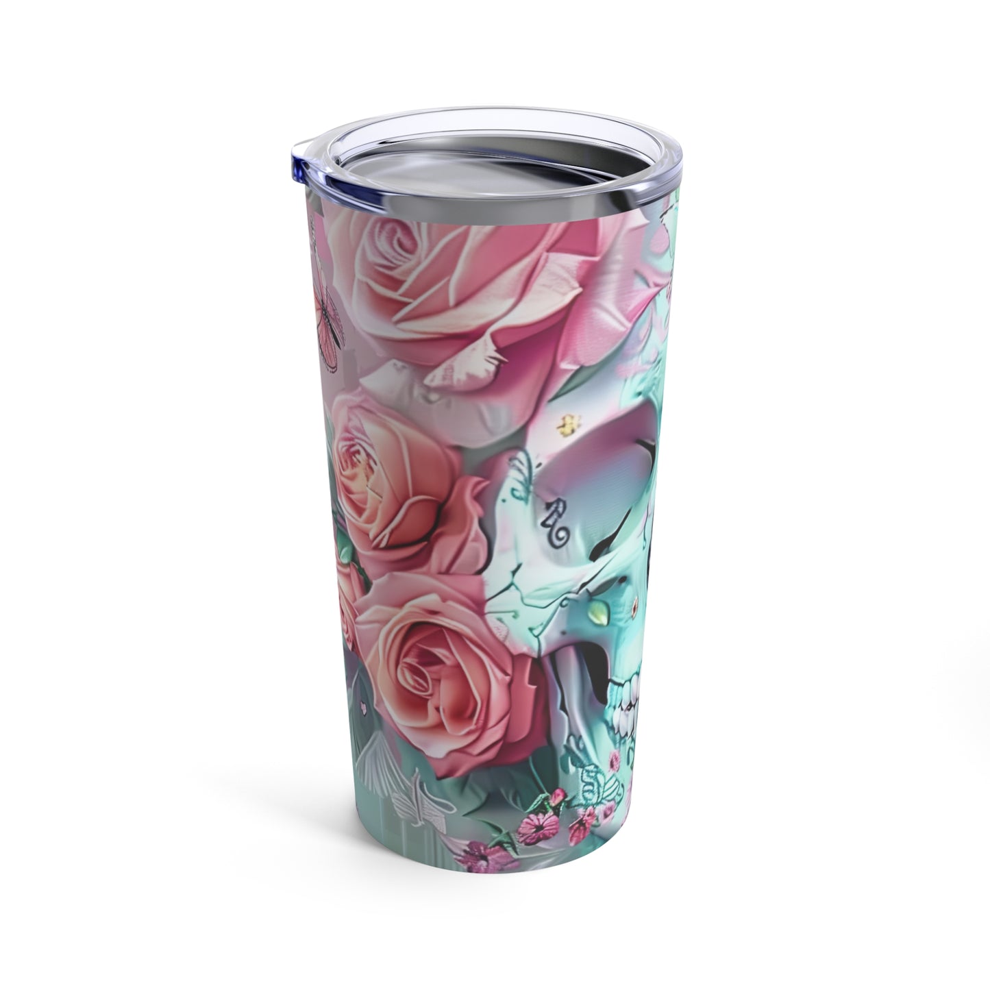 Floral Sugar Skull Tumbler