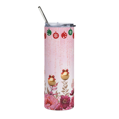 Pink Vintage Santa 20oz Stainless Tumbler