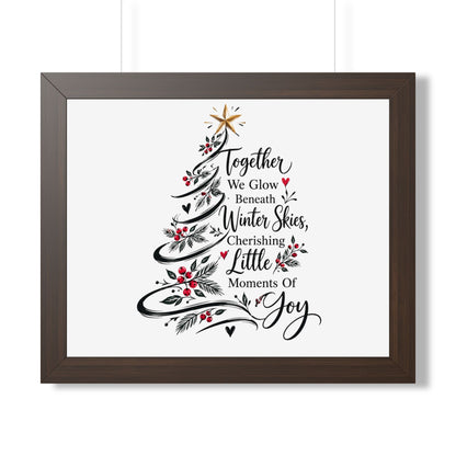Christmas Tree Wall Art Poster - "Together We Glow Beneath Winter Skies, Cherishing Little Moments Of Joy"