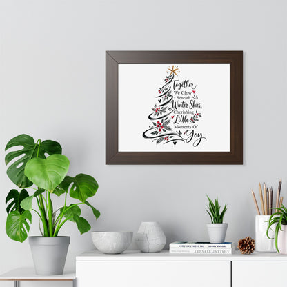 Christmas Tree Wall Art Poster - "Together We Glow Beneath Winter Skies, Cherishing Little Moments Of Joy"