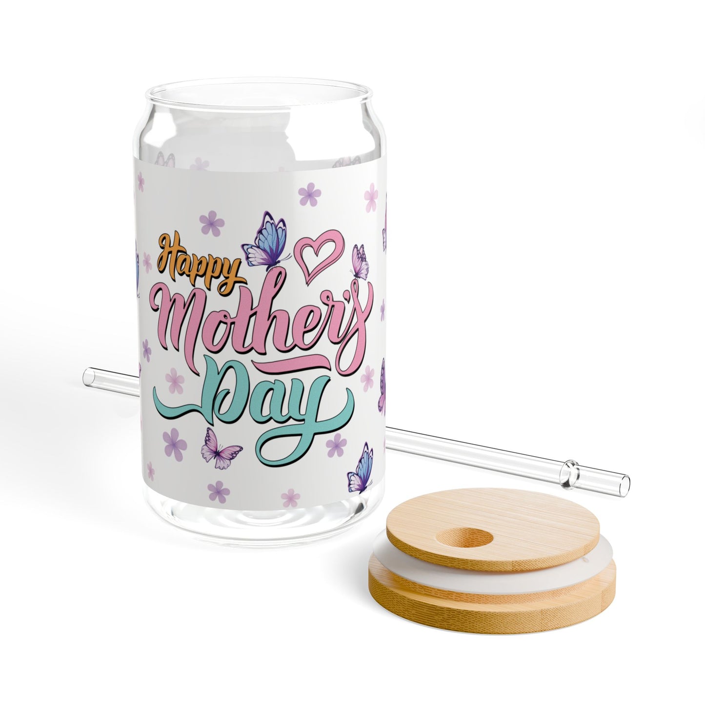 Sipper Glass Mother's Day Butterflies