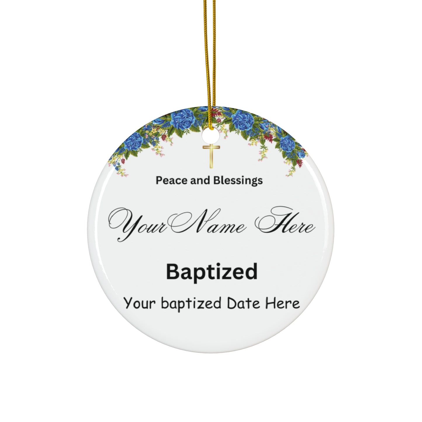 Ceramic Ornament Baptism Personalized