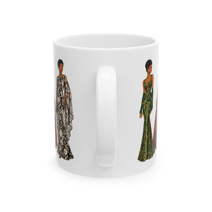 African Fashion Illustration Ceramic Mug