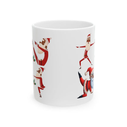 Black Santa Yoga Ceramic Mug