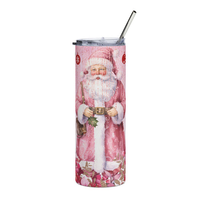 Pink Vintage Santa 20oz Stainless Tumbler