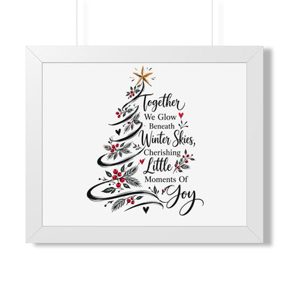 Christmas Tree Wall Art Poster - "Together We Glow Beneath Winter Skies, Cherishing Little Moments Of Joy"