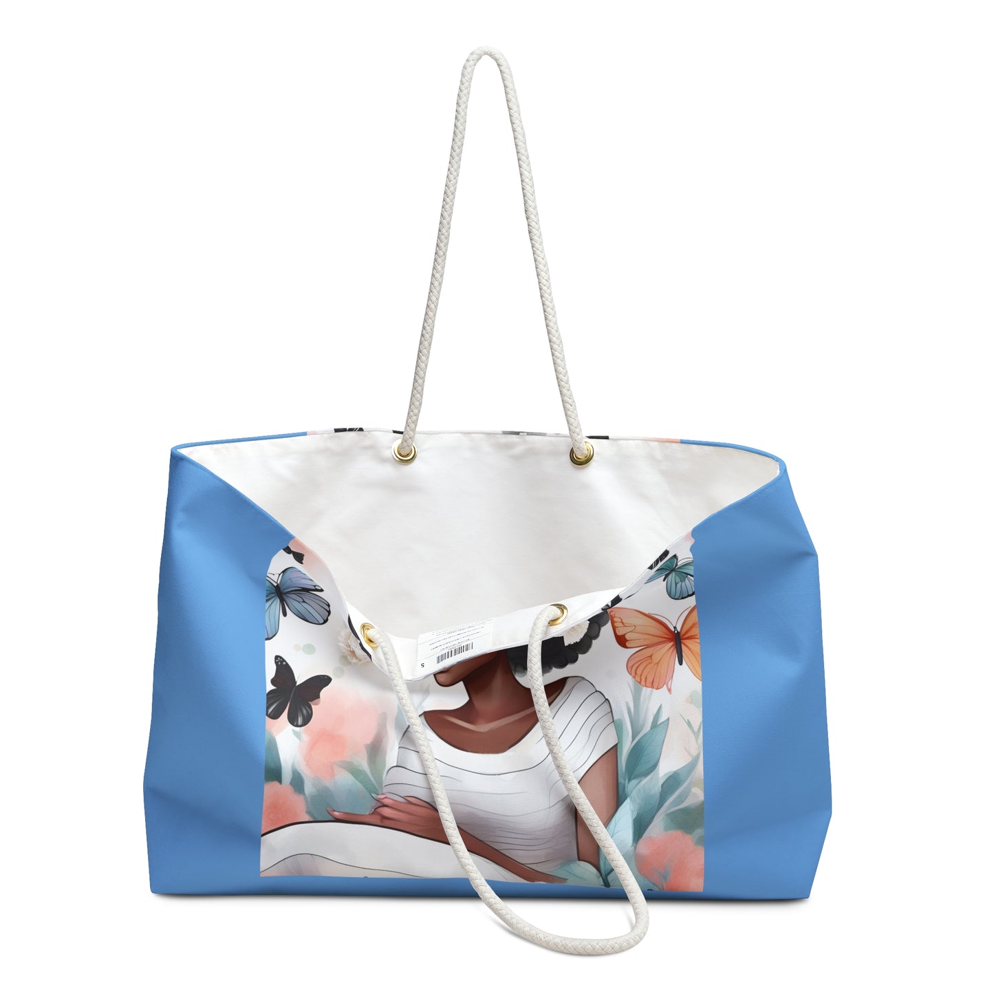 Oversized Weekender Tote Bag with Rope Handles