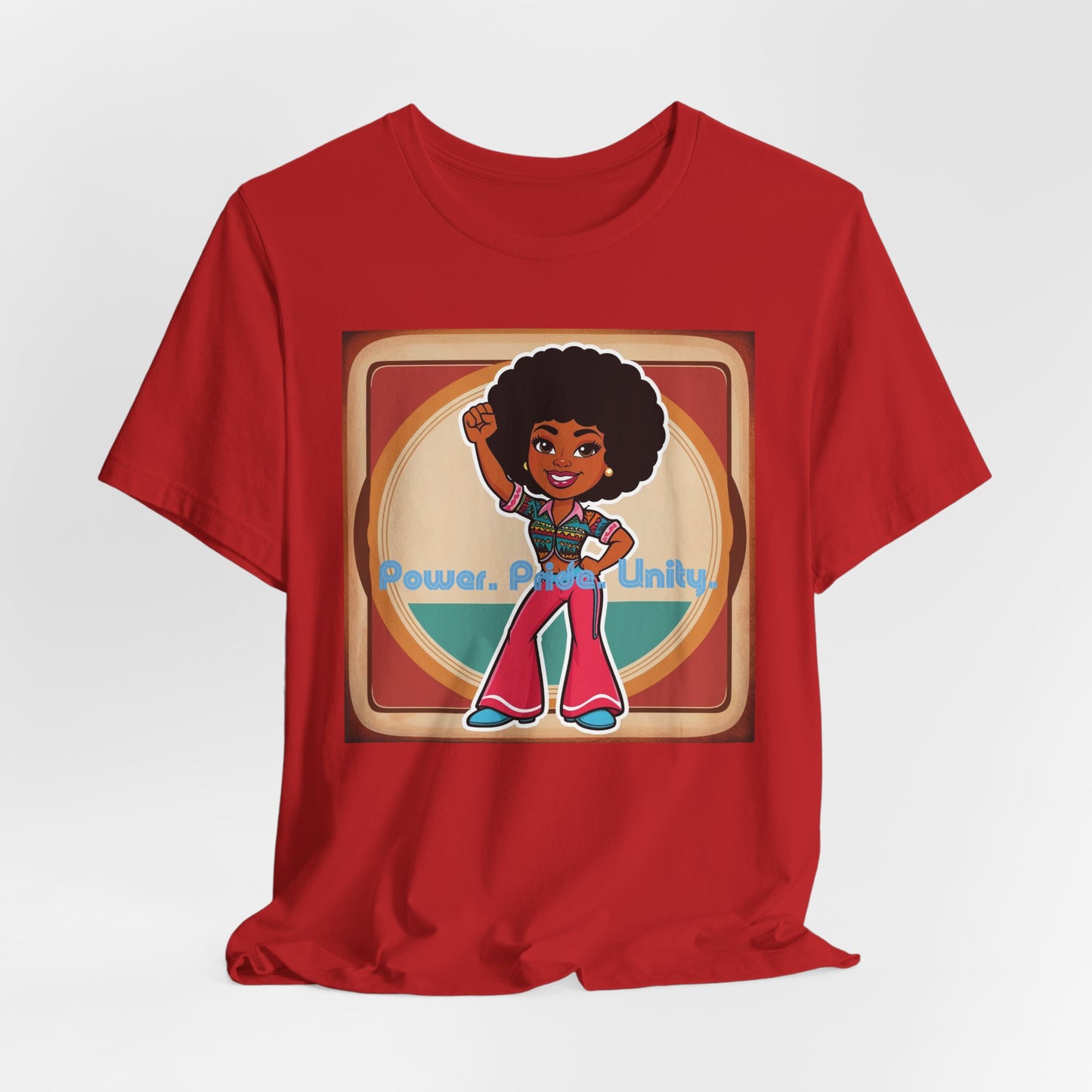 Retro Black Woman T-Shirt Power Pride Unity