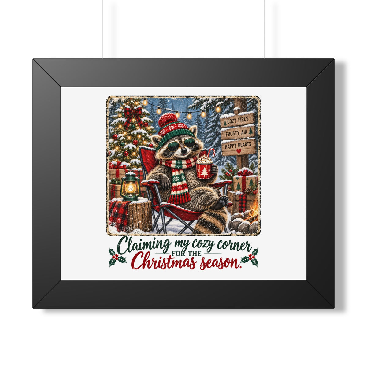 Framed Poster — "Claiming My Cozy Corner for the Christmas Season" Holiday Wall Art