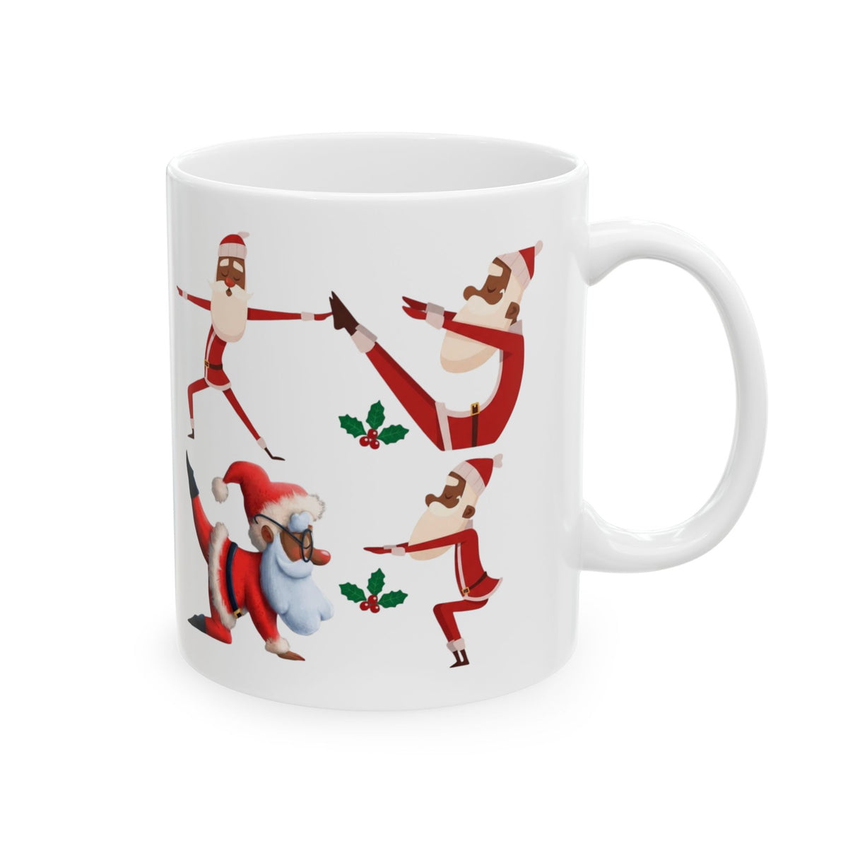Black Santa Yoga Ceramic Mug