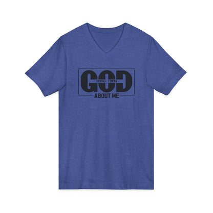 God Don't Play About Me V-Neck Tee — Christian Faith Graphic Shirt