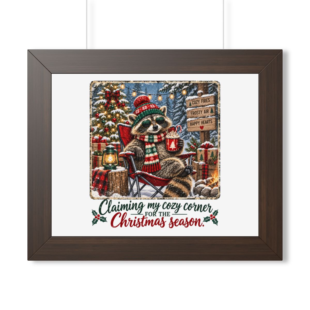 Framed Poster — "Claiming My Cozy Corner for the Christmas Season" Holiday Wall Art