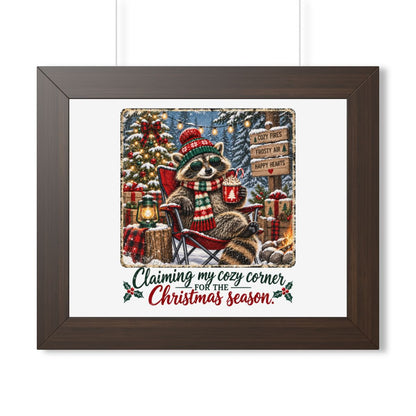 Framed Poster — "Claiming My Cozy Corner for the Christmas Season" Holiday Wall Art