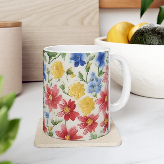 Flowered Coffee Mug