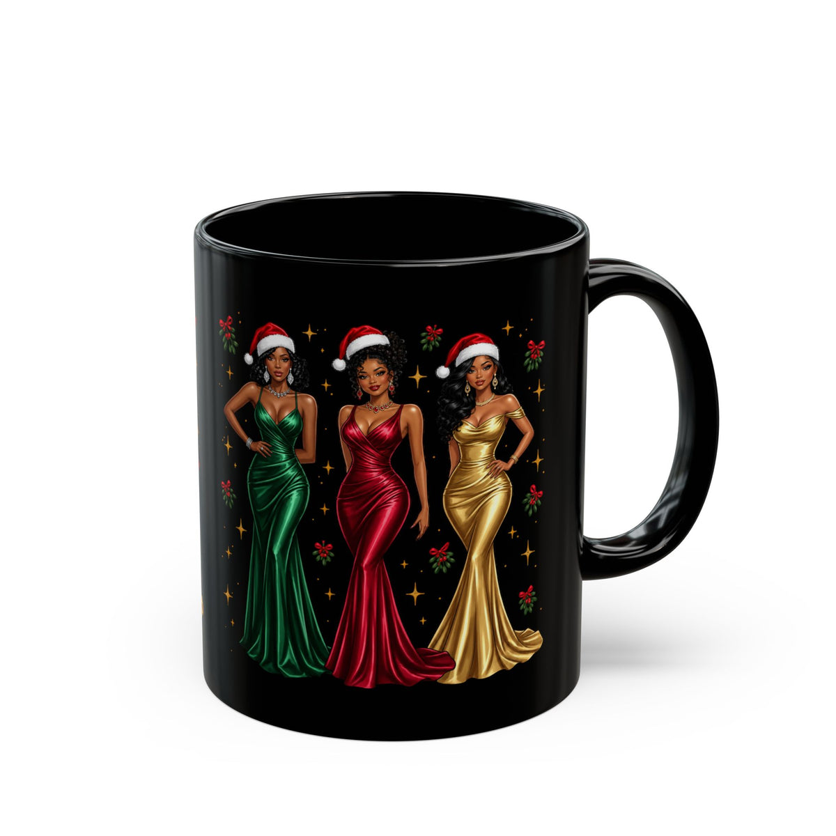 Black Christmas Glamour Fashionista Mug