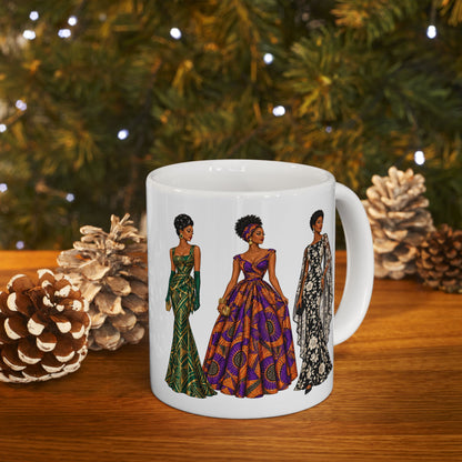 African Fashion Illustration Ceramic Mug