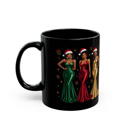 Black Christmas Glamour Fashionista Mug