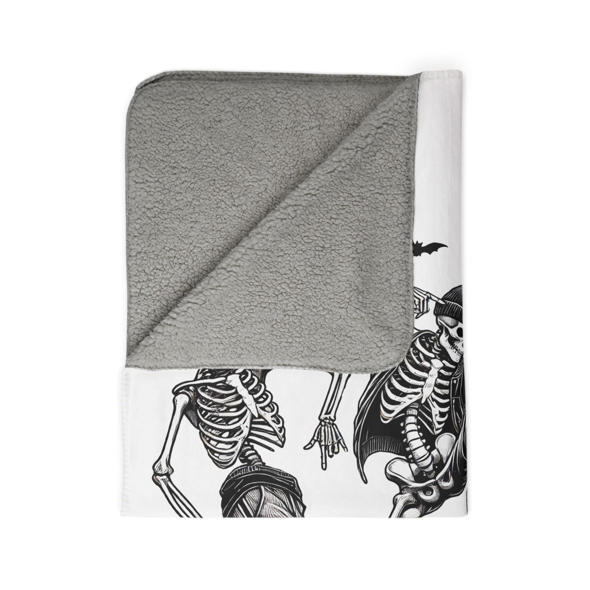 Skeleton Dance Sherpa Blanket — Cozy Halloween Fleece Throw