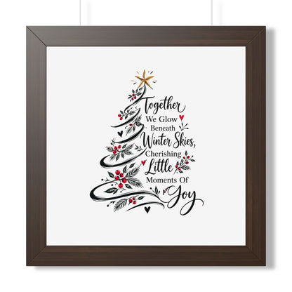 Christmas Tree Wall Art Poster - "Together We Glow Beneath Winter Skies, Cherishing Little Moments Of Joy"