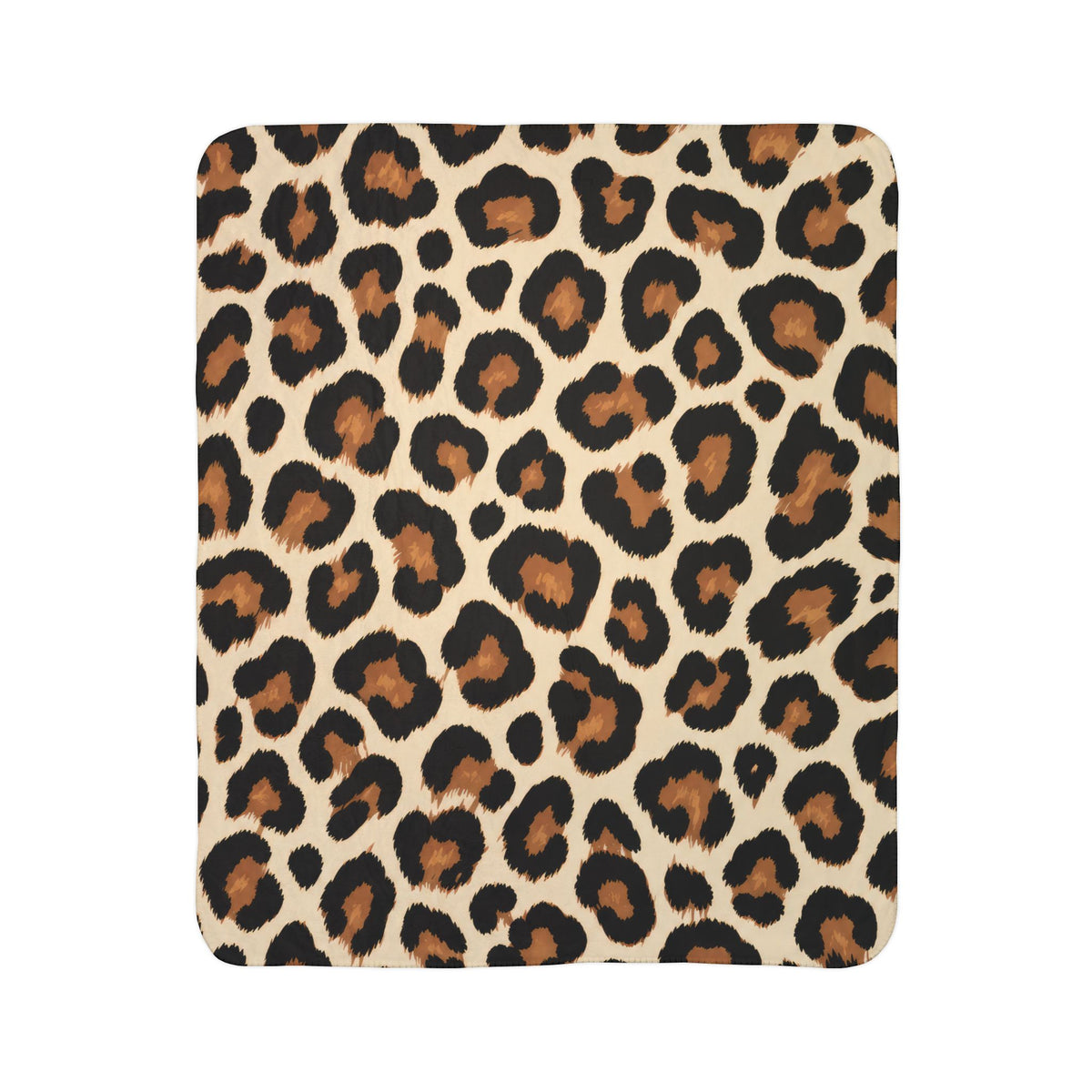 Leopard Print Fleece Sherpa Blanket